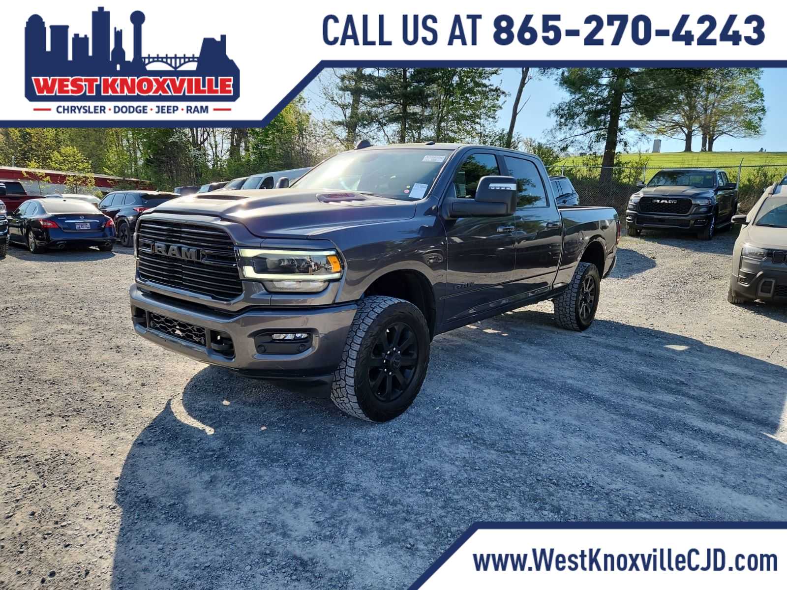 Gray (Granite Crystal Metallic Clearcoat) 2023 RAM 2500 Laramie Crew Cab 4WD Pickup Truck Four-Wheel Drive 8-Speed Automatic