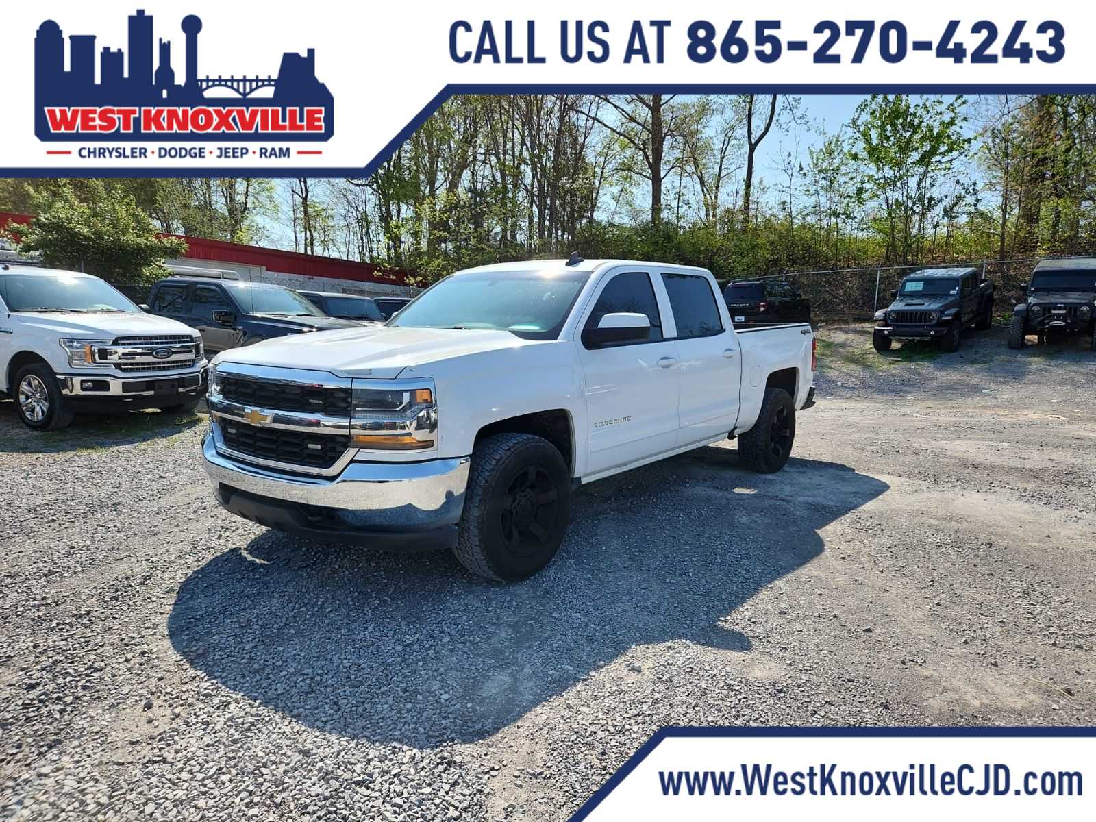 Summit White 2016 Chevrolet Silverado 1500 LT Crew Cab 4WD Pickup Truck Four-Wheel Drive 6-Speed Automatic