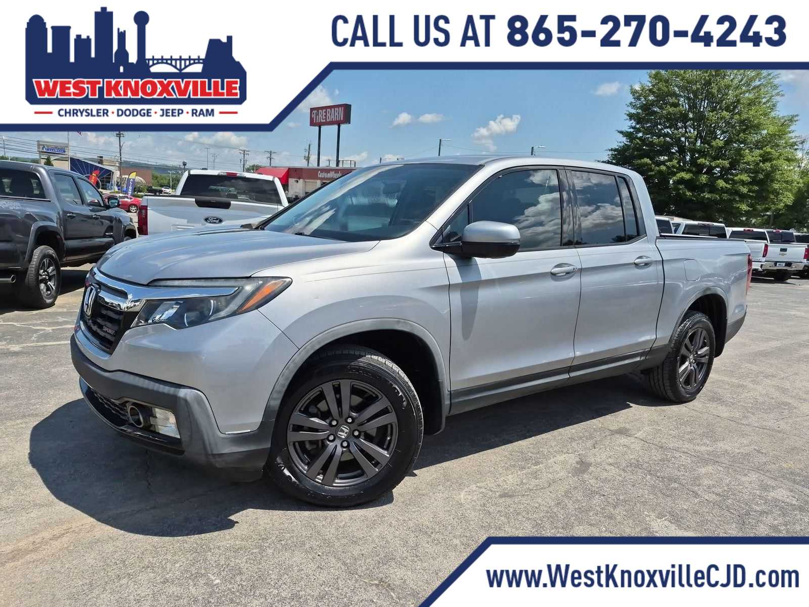 Silver 2019 Honda Ridgeline Sport AWD Pickup Truck All-Wheel Drive 6-Speed Automatic