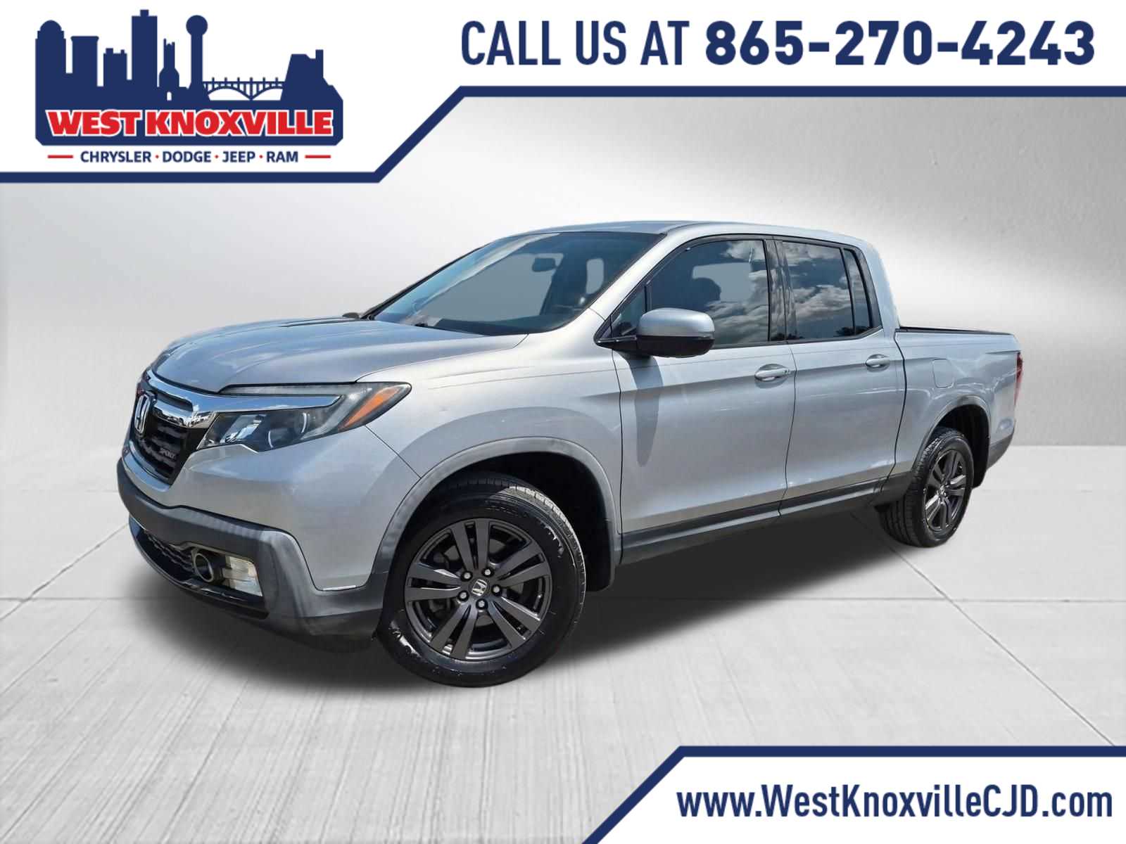Silver 2019 Honda Ridgeline Sport AWD Pickup Truck All-Wheel Drive 6-Speed Automatic