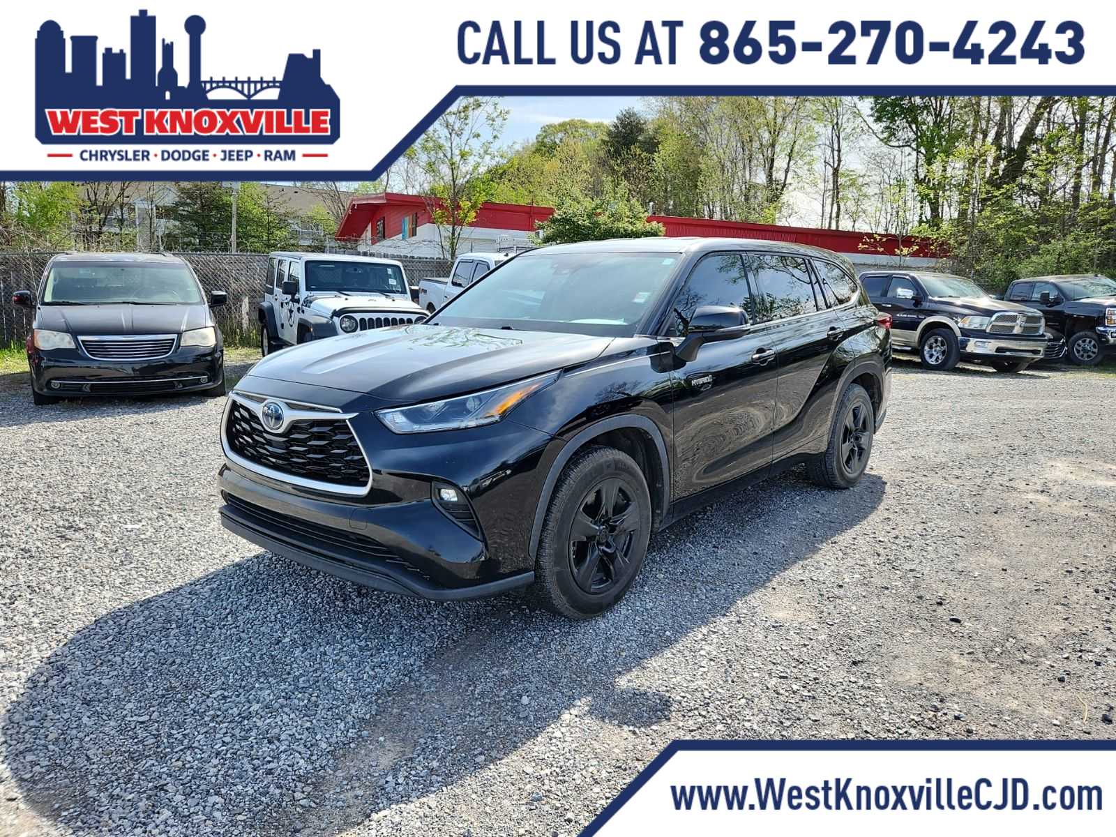 Midnight Black Metallic 2021 Toyota Highlander Hybrid LE FWD SUV / Crossover Front-Wheel Drive Continuously Variable Transmission