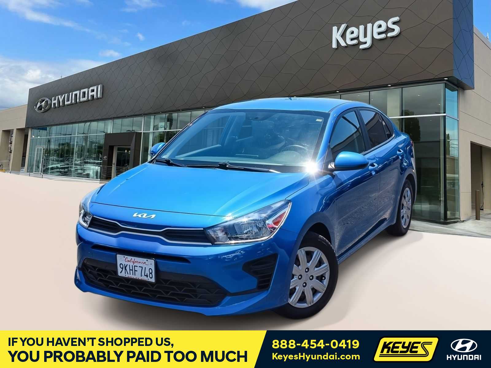 Sporty Blue 2023 Kia Rio Sedan Front-Wheel Drive Continuously Variable Transmission