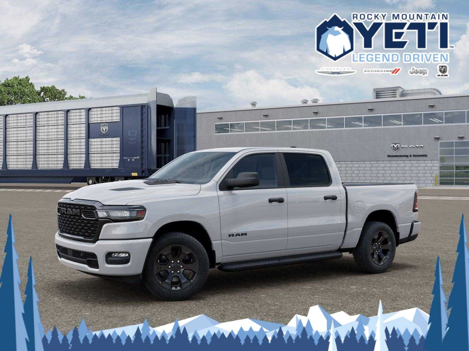 Bright White Clearcoat 2026 RAM 1500 Express Crew Cab 4WD Pickup Truck Four-Wheel Drive 8-Speed Automatic