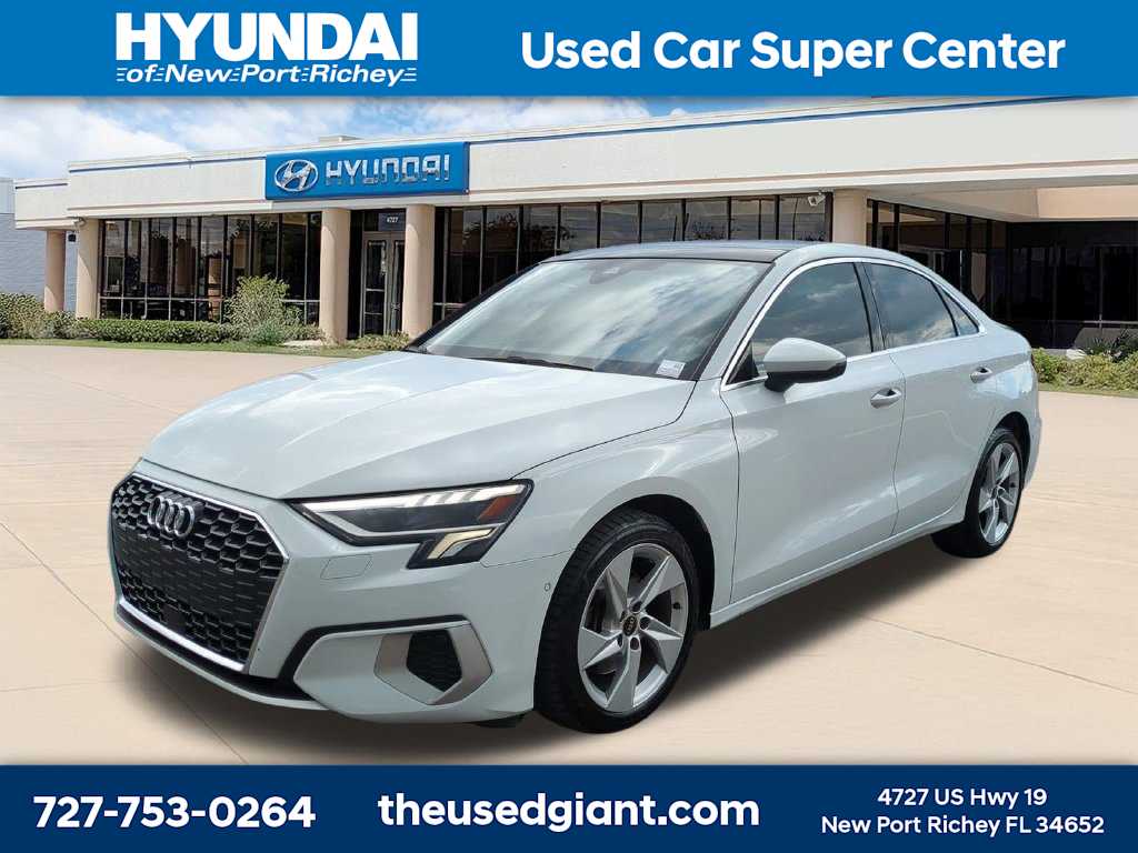 Glacier White Metallic 2023 Audi A3 Sedan Front-Wheel Drive 7-Speed Automatic