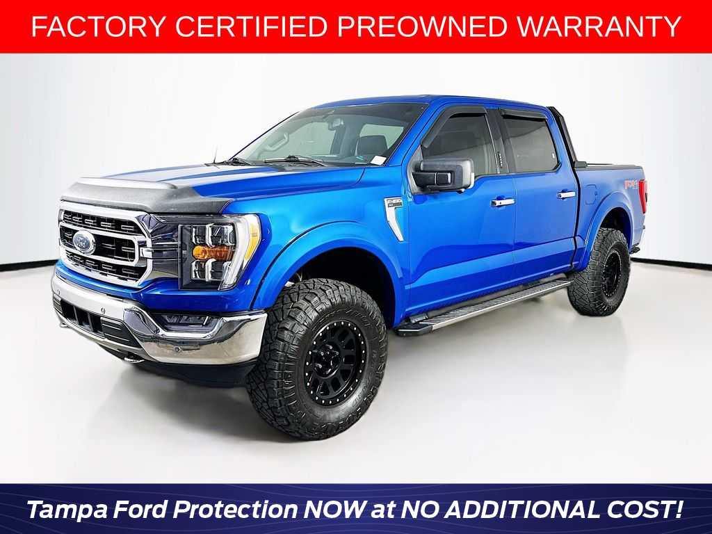 Velocity Blue Metallic 2021 Ford F-150 XLT SuperCrew 4WD Pickup Truck Four-Wheel Drive Automatic