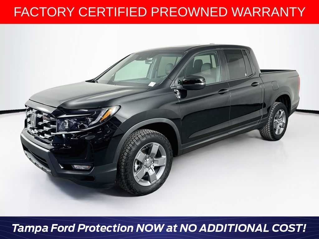 Crystal Black Pearl 2025 Honda Ridgeline Pickup Truck All-Wheel Drive 9-Speed Automatic