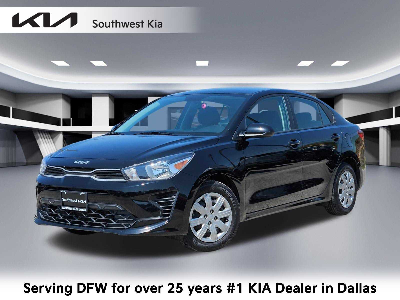 Aurora Black 2023 Kia Rio Sedan Front-Wheel Drive Continuously Variable Transmission