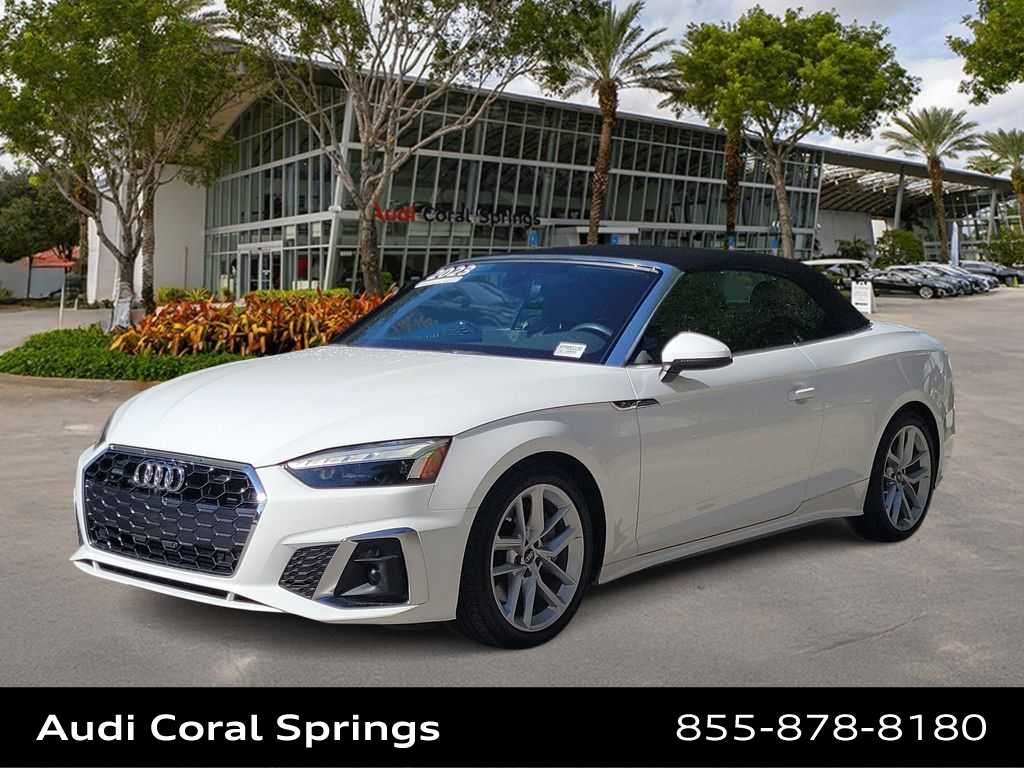 Ibis White/Black Roof 2023 Audi A5 Convertible All-Wheel Drive 7-Speed Automatic