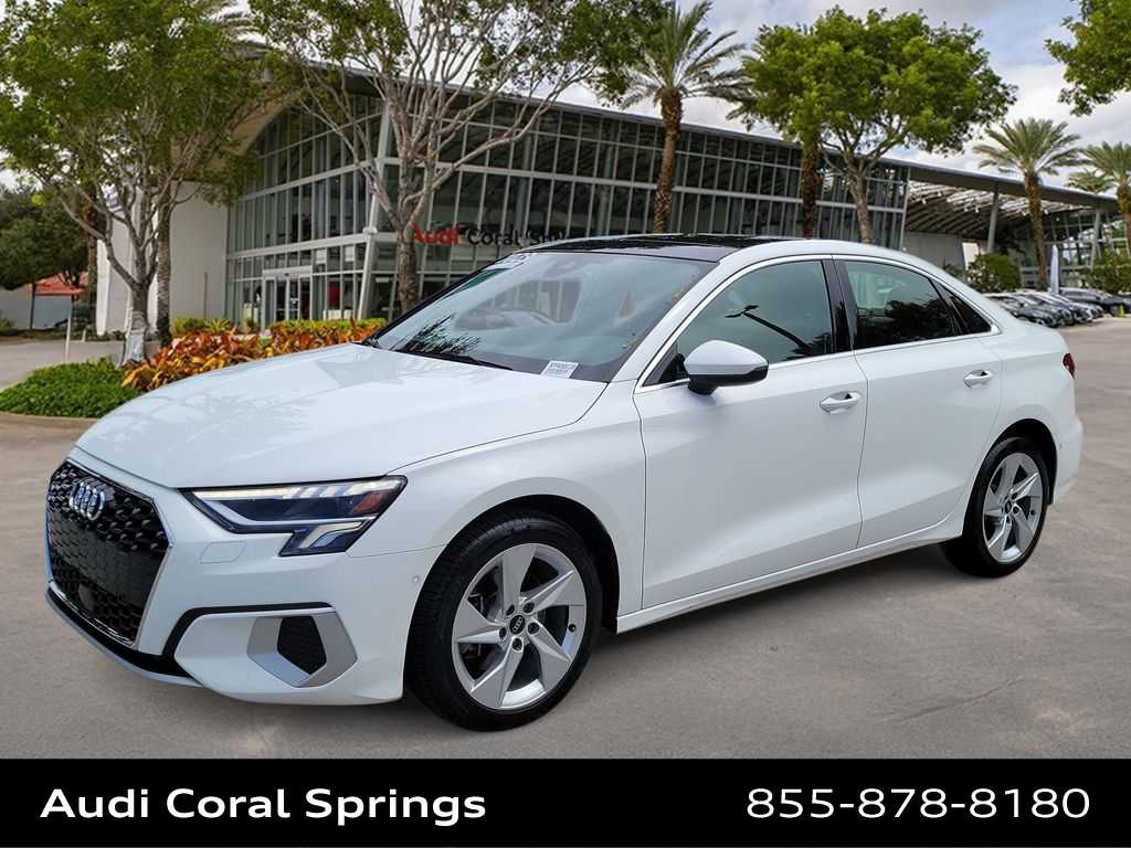 Ibis White 2023 Audi A3 40 TFSI Premium FWD Sedan Front-Wheel Drive 7-Speed Automatic