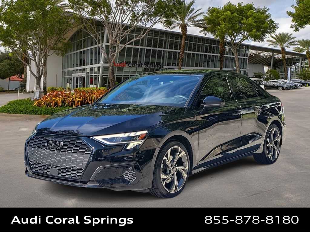 Brilliant Black 2023 Audi A3 Sedan Front-Wheel Drive 7-Speed Automatic