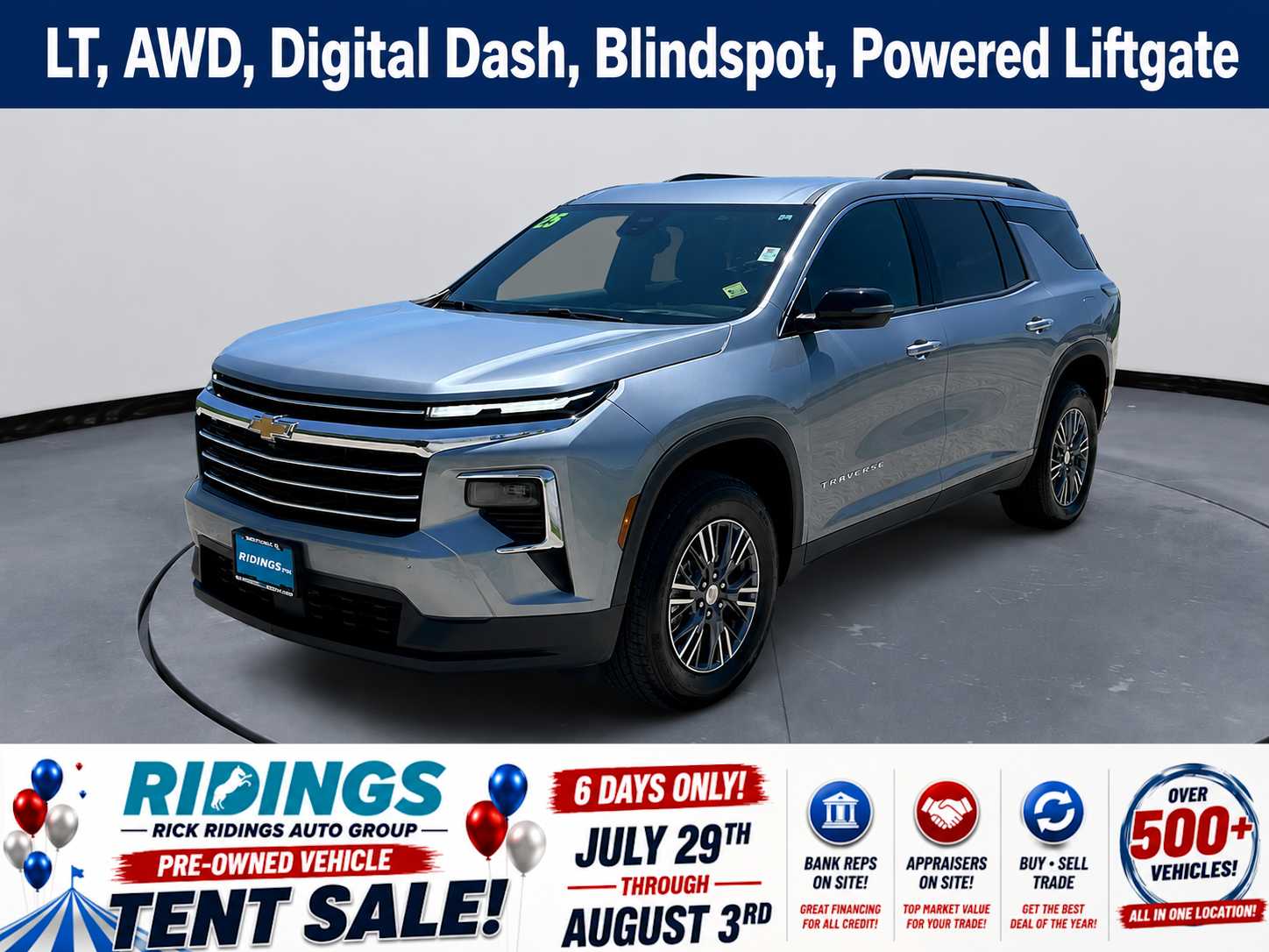 Sterling Gray Metallic 2026 Chevrolet Traverse SUV / Crossover Four-Wheel Drive 8-Speed Automatic
