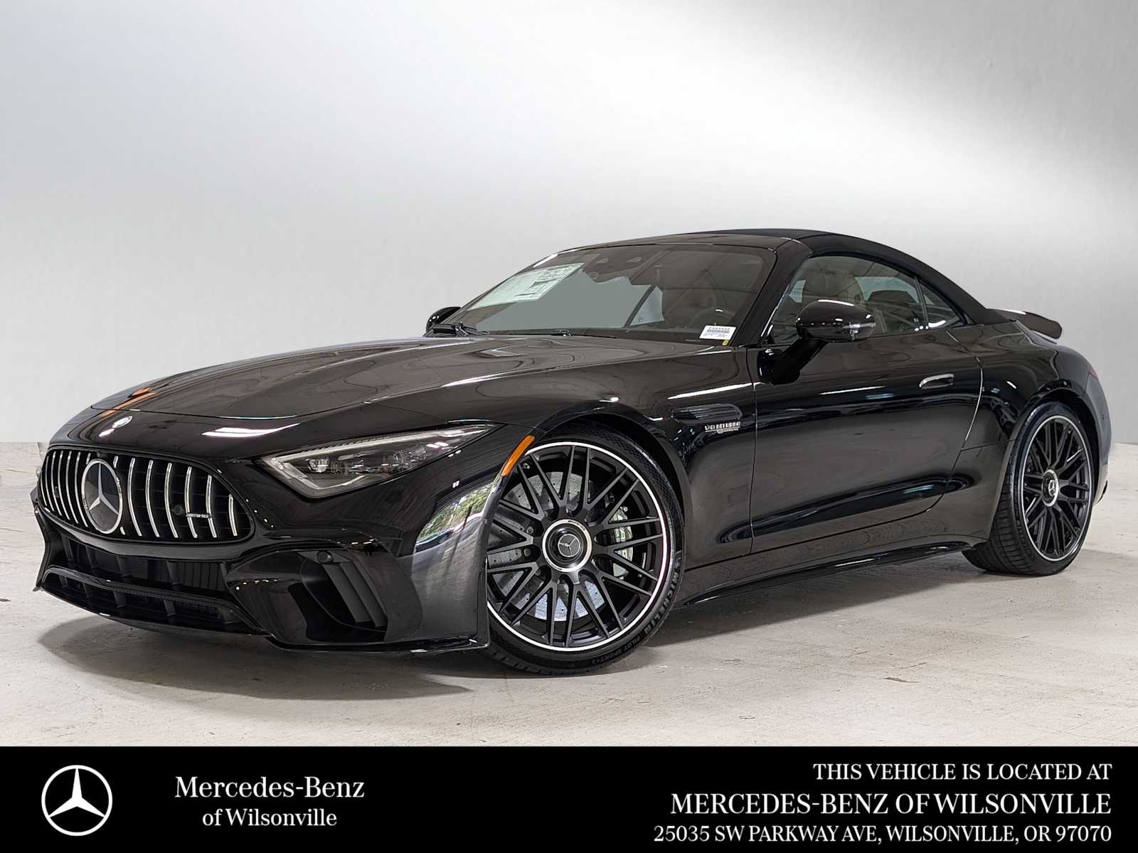 Obsidian Black Metallic 2025 Mercedes-Benz SL-Class AMG SL 63 S E Performance 4MATIC Convertible All-Wheel Drive 9-Speed Automatic