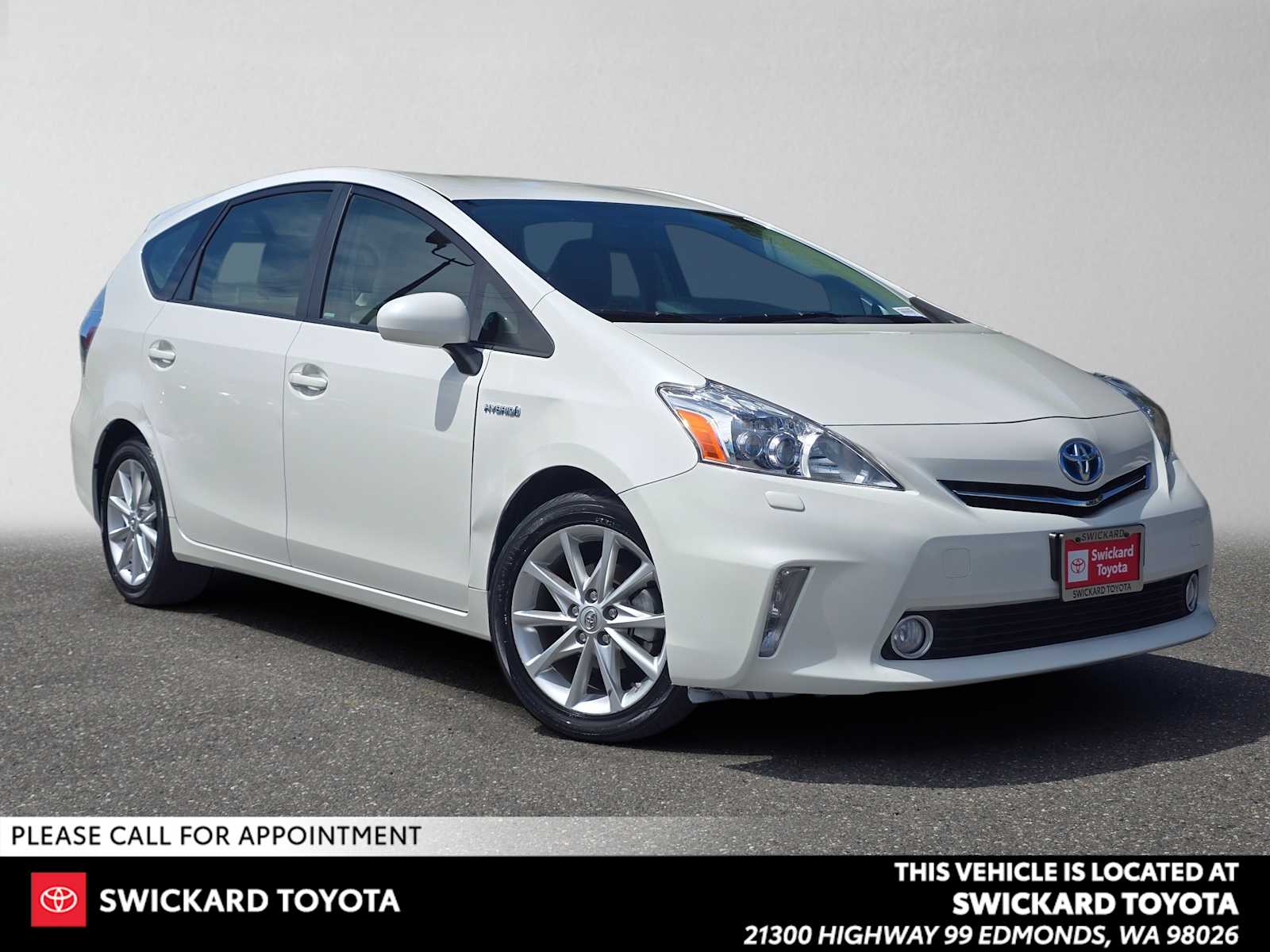 White (Blizzard Pearl) 2012 Toyota Prius v Wagon Front-Wheel Drive Continuously Variable Transmission