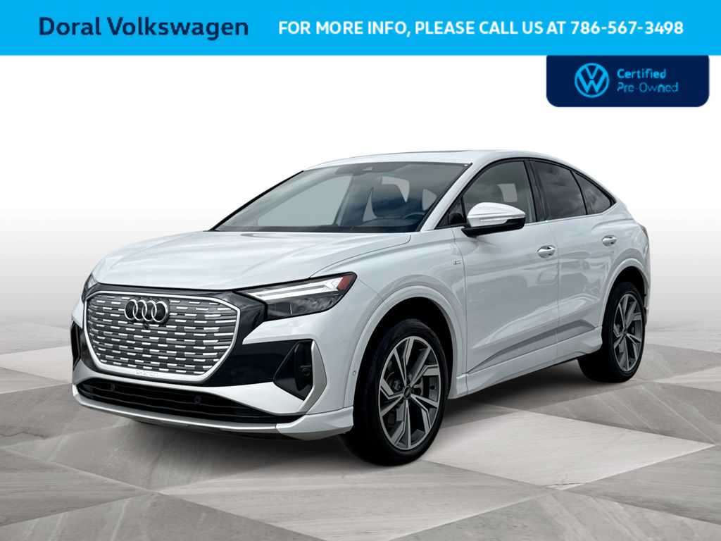 Glacier White Metallic 2023 Audi Q4 e-tron Sportback quattro Premium Plus 50 Sedan All-Wheel Drive 1-Speed Automatic