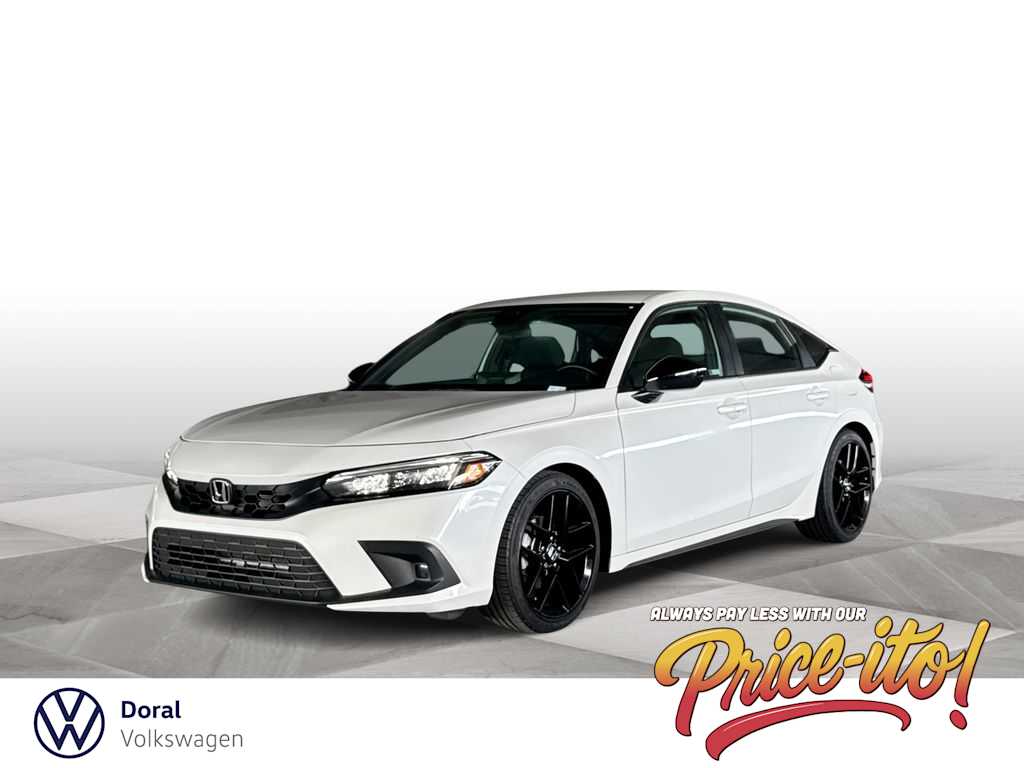 Platinum White Pearl 2024 Honda Civic Hatchback Hatchback Front-Wheel Drive Continuously Variable Transmission