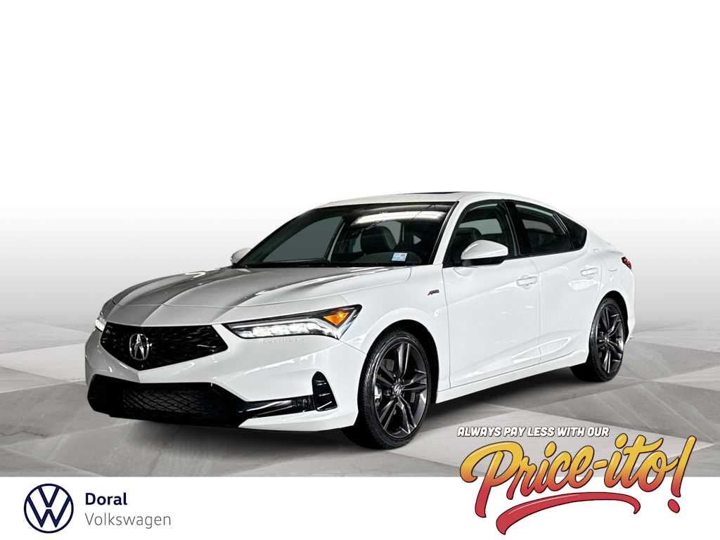 Platinum White Pearl 2024 Acura Integra Sedan Front-Wheel Drive Continuously Variable Transmission