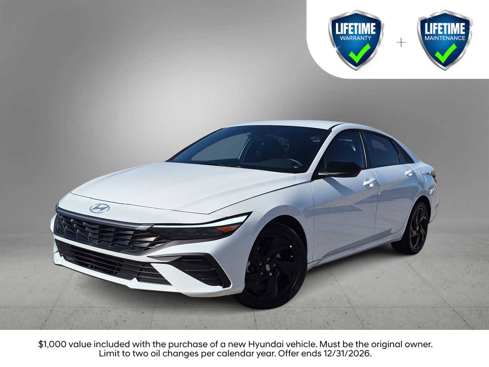 Serenity White 2026 Hyundai Elantra Sedan Front-Wheel Drive Continuously Variable Transmission