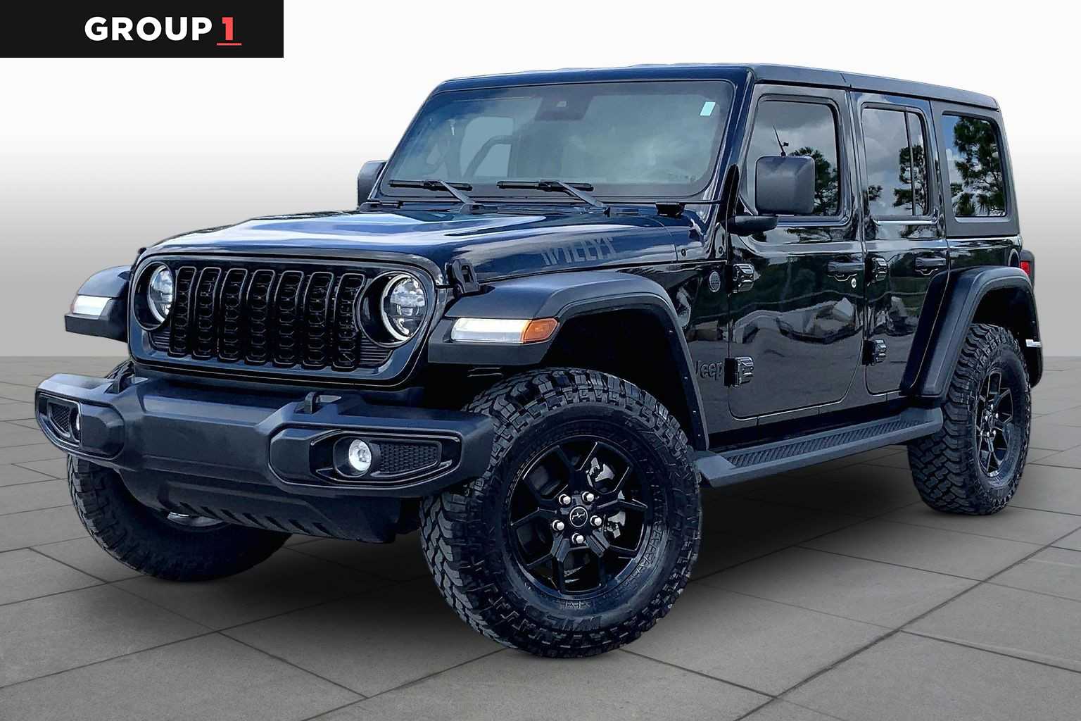 2024 Jeep Wrangler Willys Black Clearcoat at Mac Haik CDJR North Houston