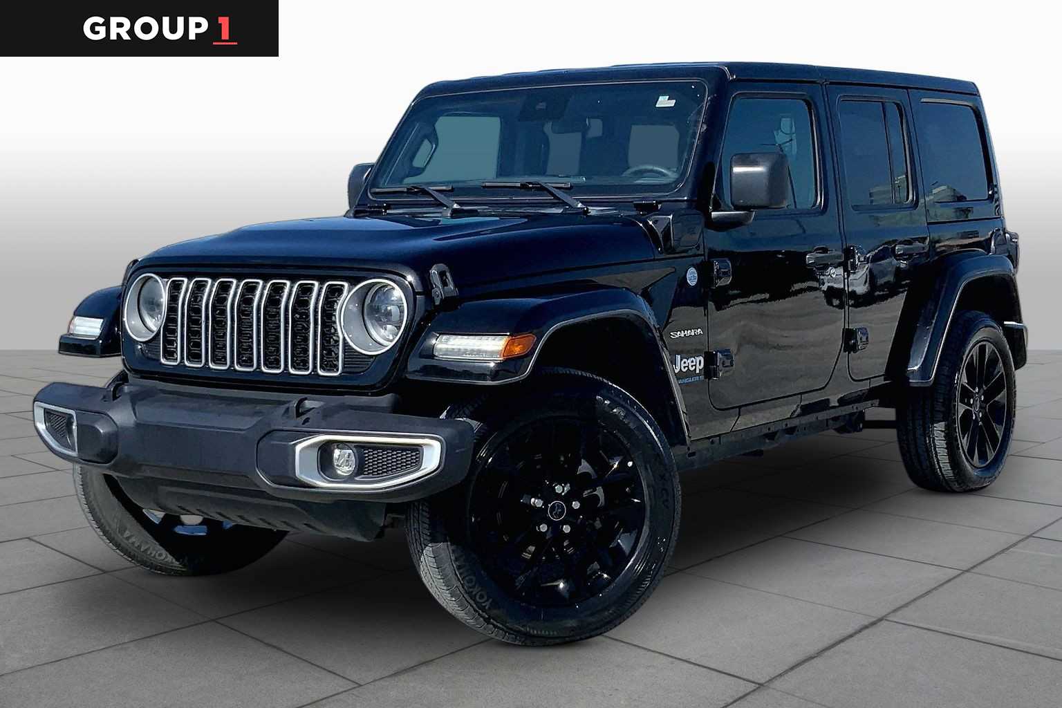 2024 Jeep Wrangler 4xe Sahara Black Clearcoat at Mac Haik CDJR North Houston
