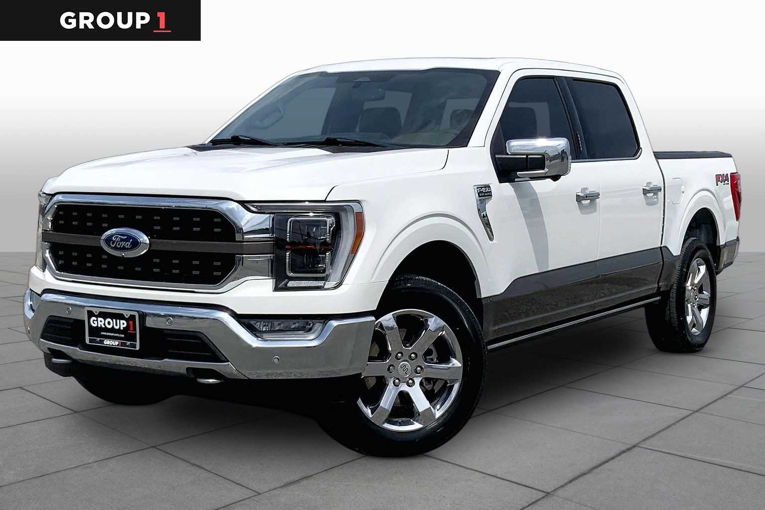 2023 Ford F-150 King Ranch Star White Metallic Tri-Coat/Stone Gray at Texan GMC Buick
