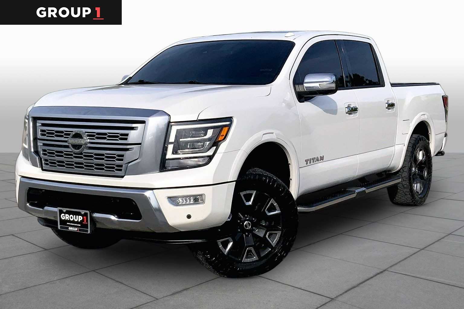 2021 Nissan Titan Platinum Reserve Pearl White at Group 1 GMC Buick South
