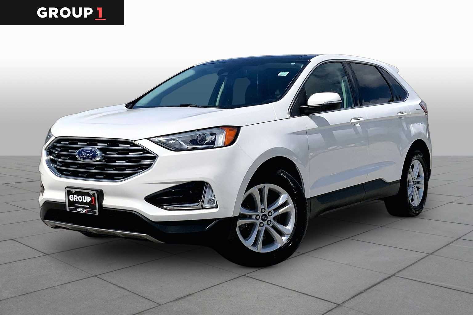 2020 Ford Edge SEL Star White Metallic Tri-Coat at Tomball Ford