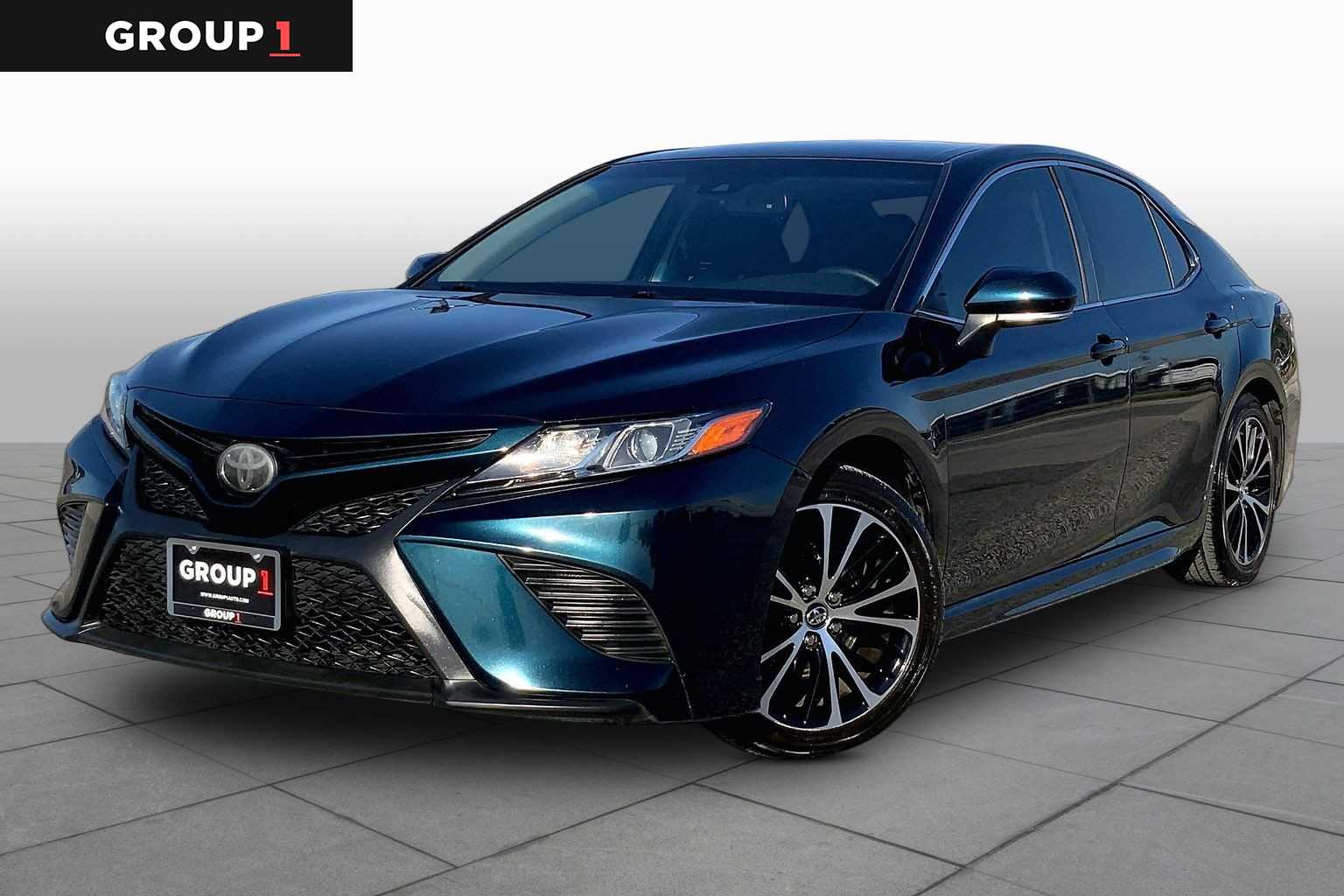 2018 Toyota Camry SE Galactic Aqua Mica at AutoNation Toyota Gulf Fwy