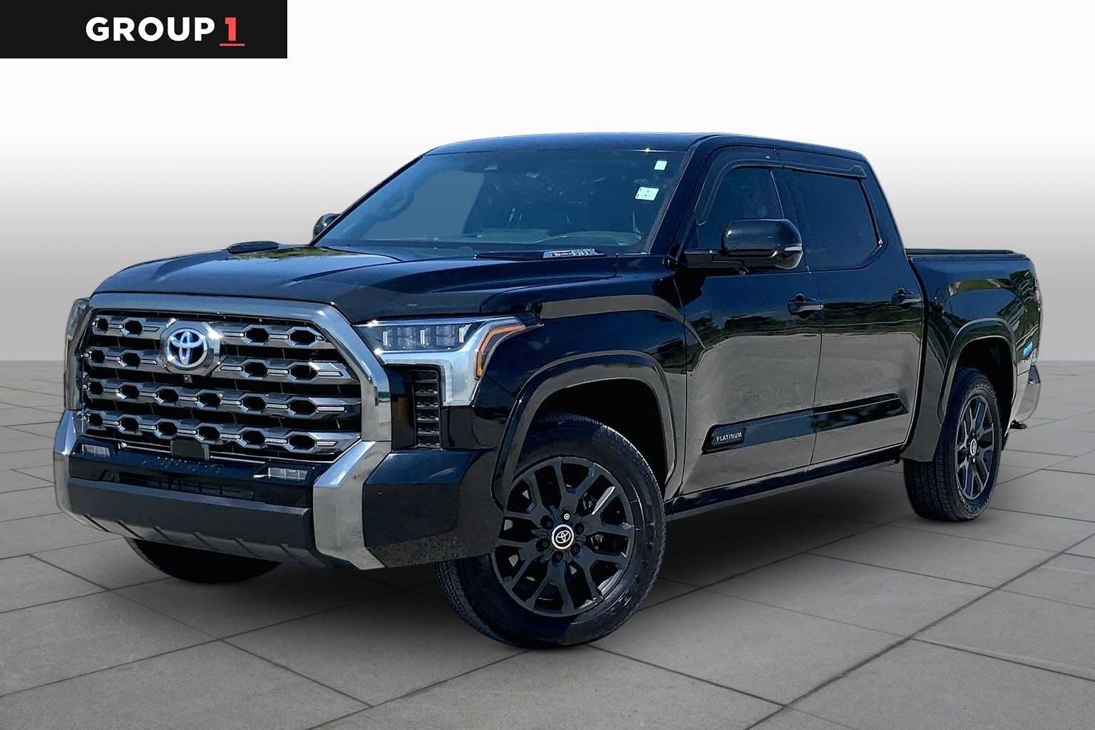 2024 Toyota Tundra Platinum Hybrid Midnight Black Metallic at Group 1 Toyota Southwest
