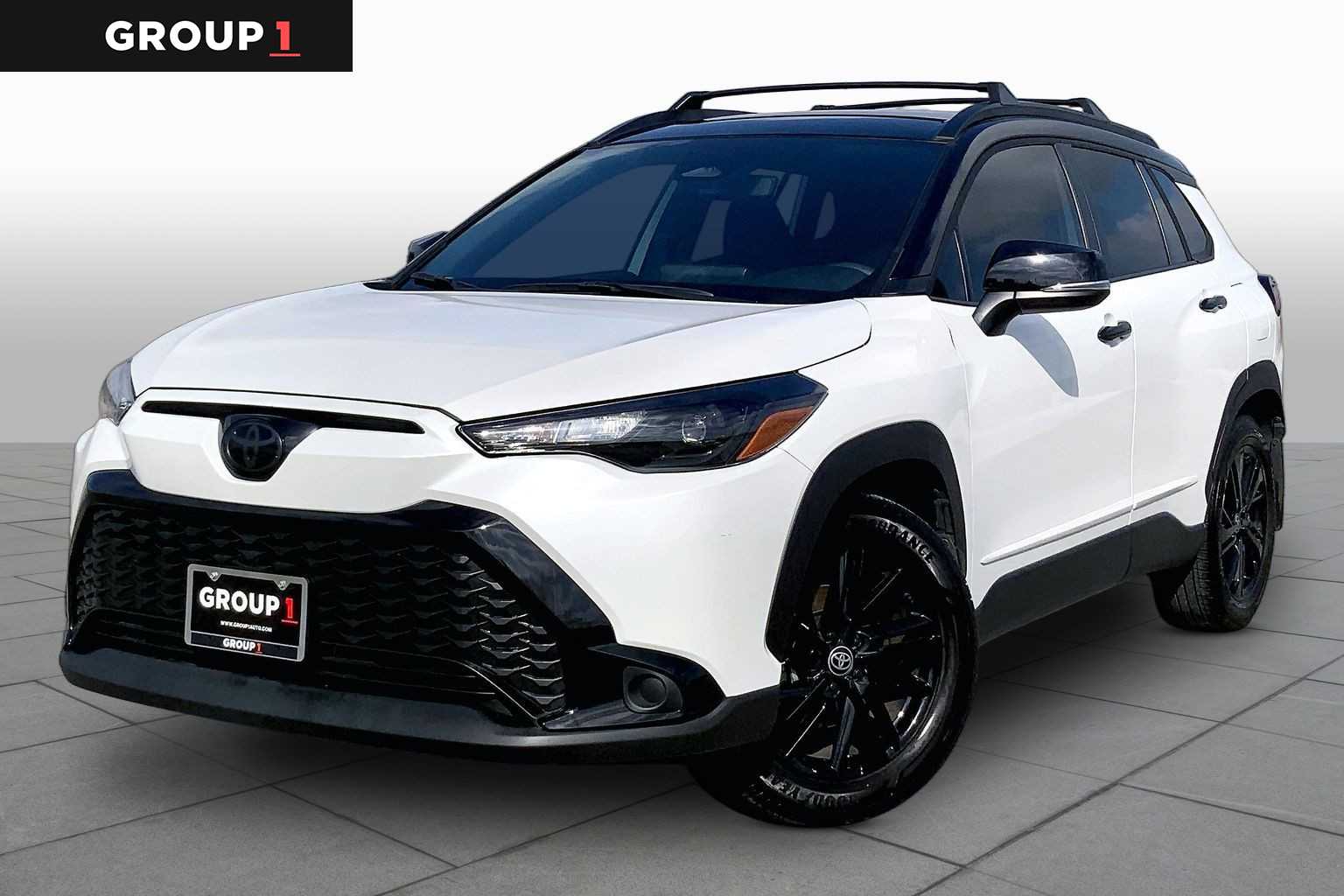2025 Toyota Corolla Cross Hybrid Nightshade Edition Wind Chill Pearl/Jet Black at Group 1 Toyota Southwest