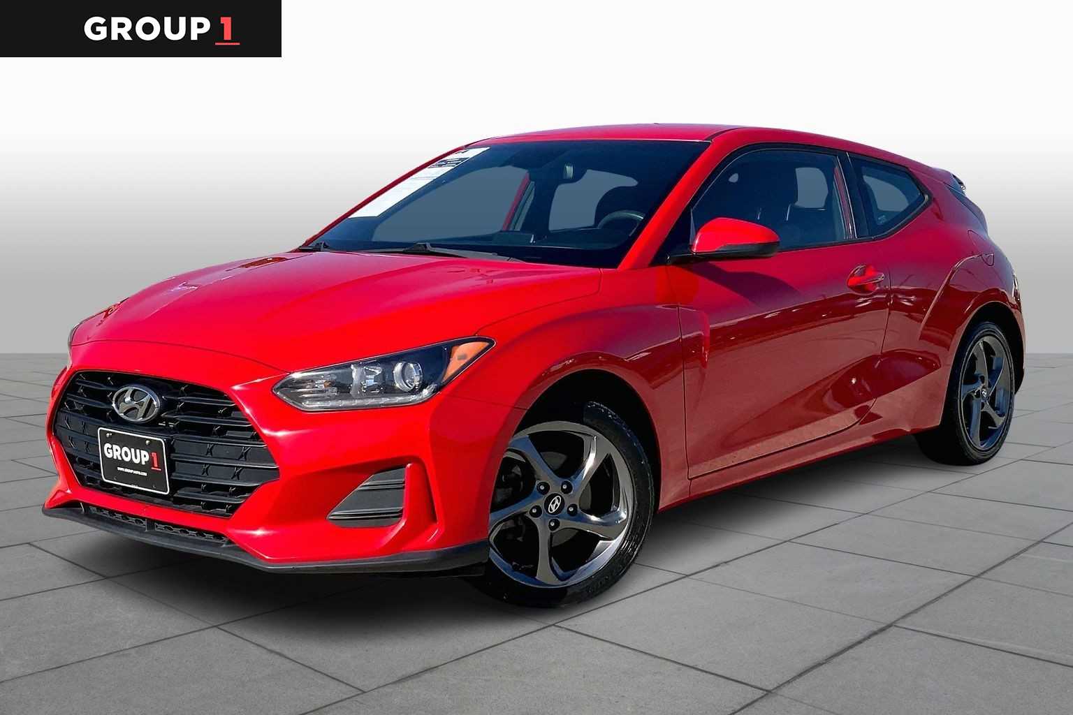 Racing Red/Black 2019 Hyundai Veloster Premium FWD Coupe Front-Wheel Drive Automatic
