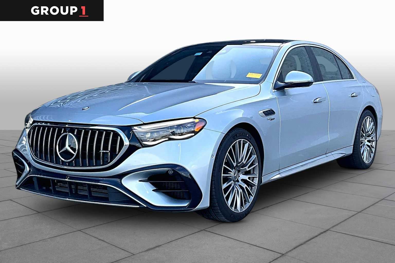 Cirrus Silver Metallic 2025 Mercedes-Benz E-Class AMG E 53 Hybrid 4MATIC+ Sedan All-Wheel Drive 9-Speed Automatic