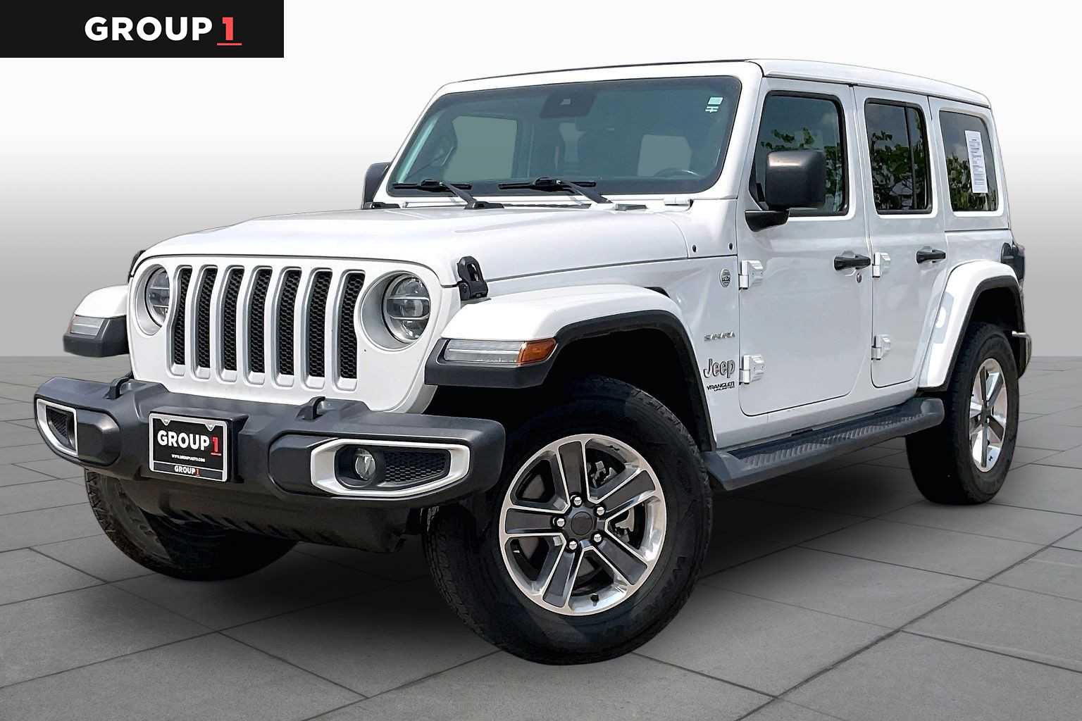 2021 Jeep Wrangler Unlimited Sahara Bright White Clearcoat at EAG Ford Navasota