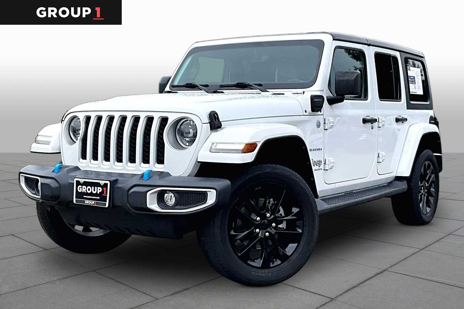 2023 Jeep Wrangler 4xe Sahara Bright White Clearcoat at Group 1 Toyota Southwest