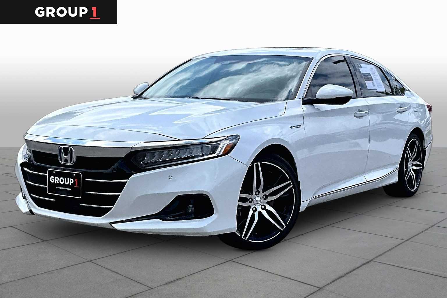 2022 Honda Accord Hybrid Touring Platinum White Pearl at AutoNation Chevrolet Gulf Fwy