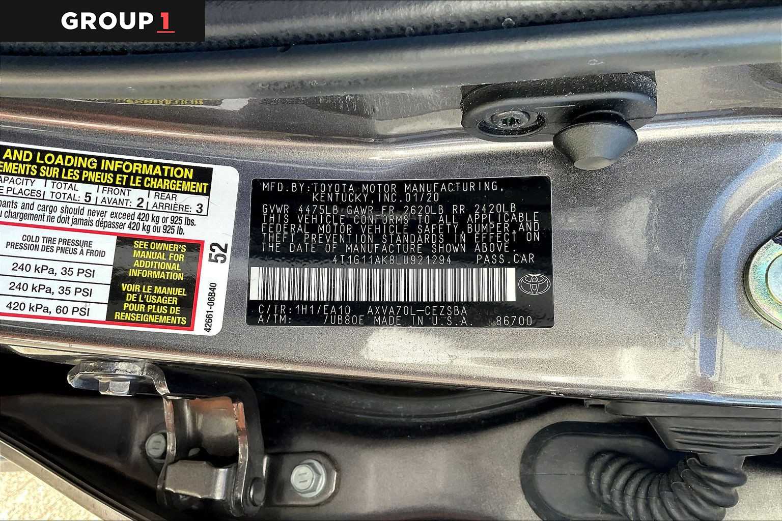 2020 Toyota Camry SE Predawn Gray Mica at Sterling McCall Lexus of Clear Lake