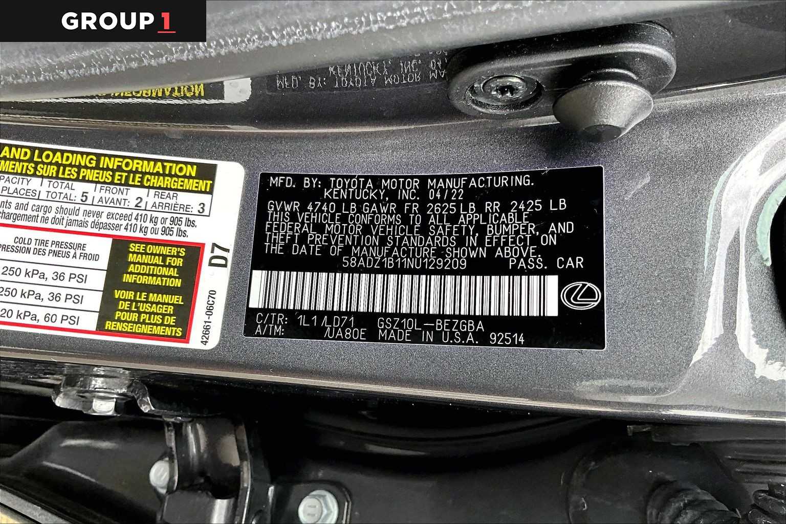 2022 Lexus ES 350  Cloudburst Gray at Lexus Southwest Houston