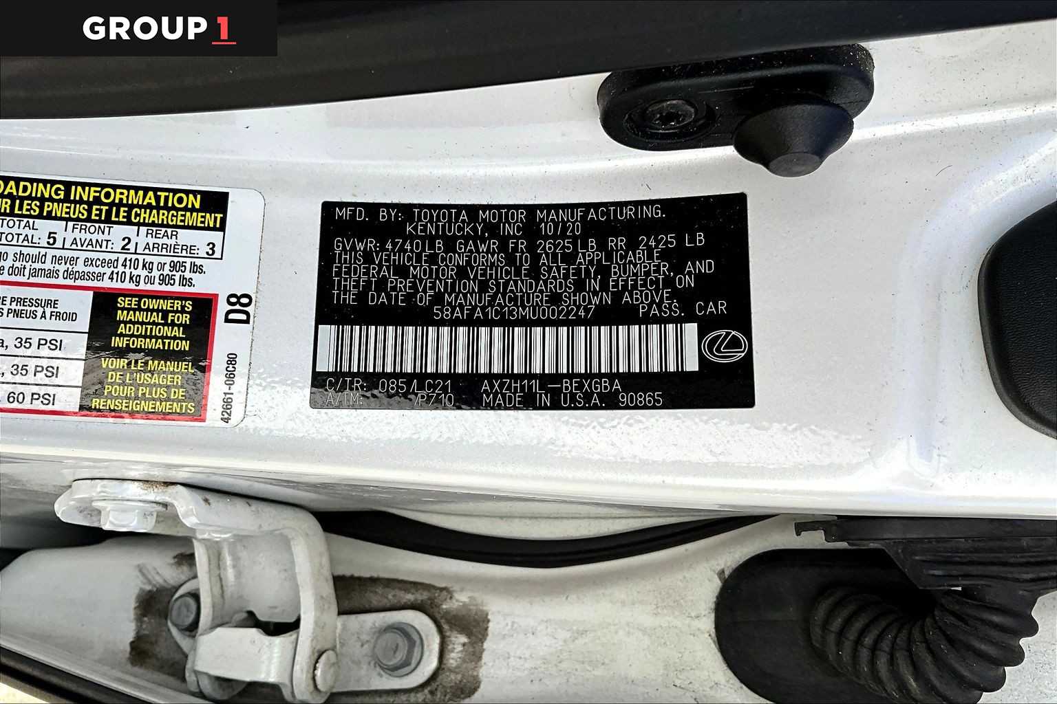 2021 Lexus ES Ultra Luxury  Eminent White Pearl at Sterling McCall Lexus of Clear Lake