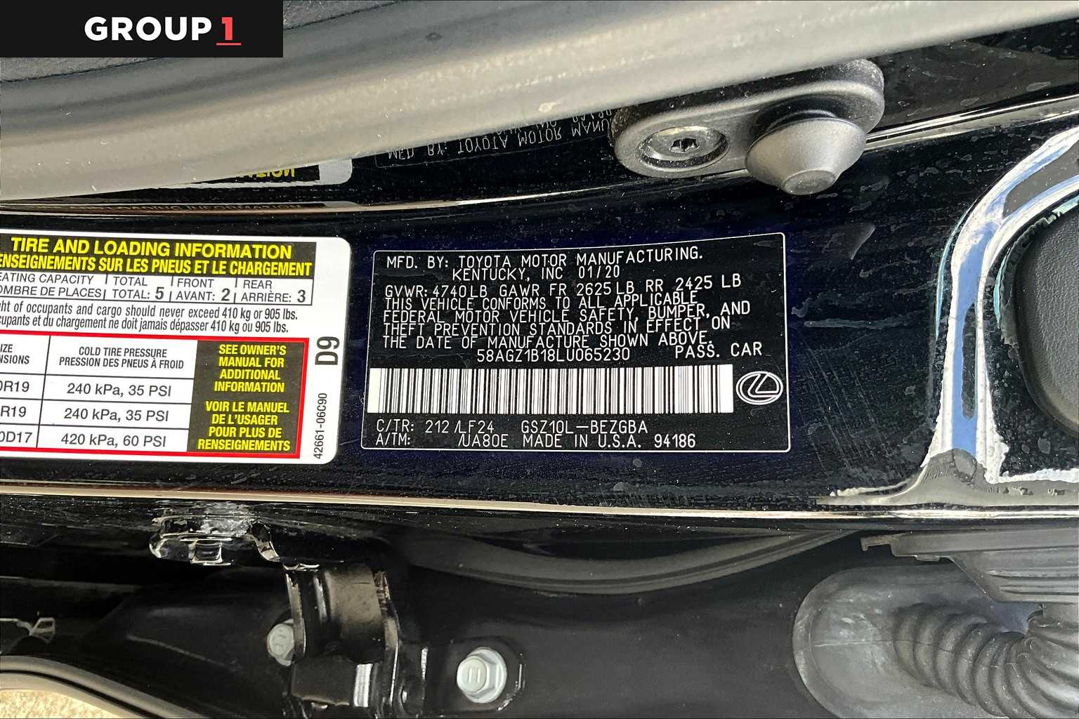 2020 Lexus ES F SPORT  Obsidian at Sterling McCall Lexus of Clear Lake