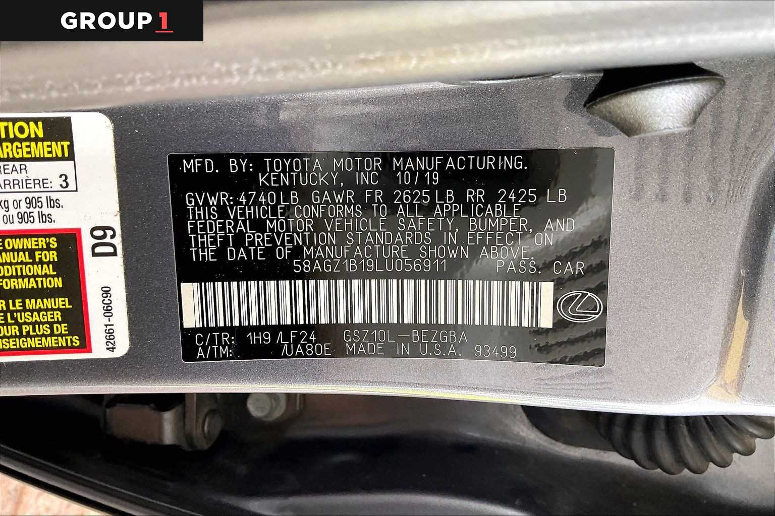 2020 Lexus ES 350 F SPORT  Nebula Gray Pearl at Lexus of Clear Lake