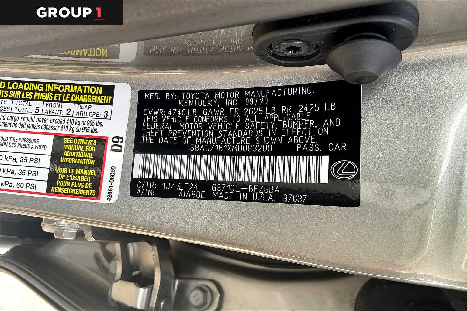 2021 Lexus ES 350 F SPORT  Atomic Silver at Lexus Southwest Houston