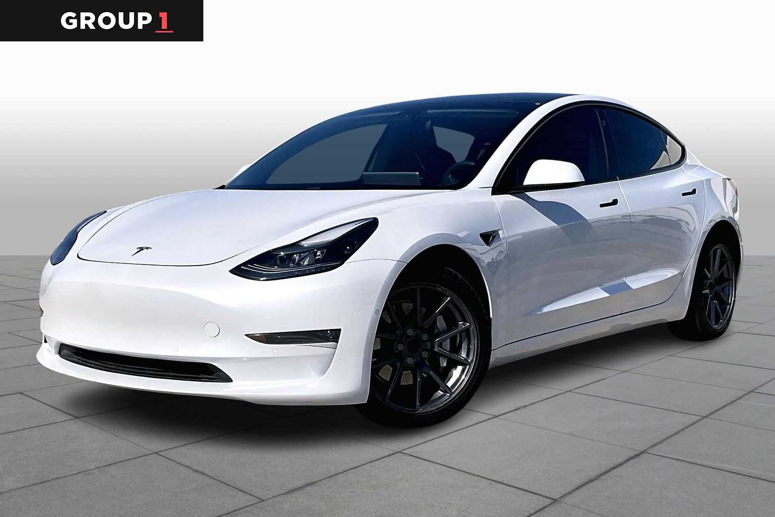 2021 Tesla Model 3 Long Range Pearl White Multi-Coat at AutoNation USA Houston