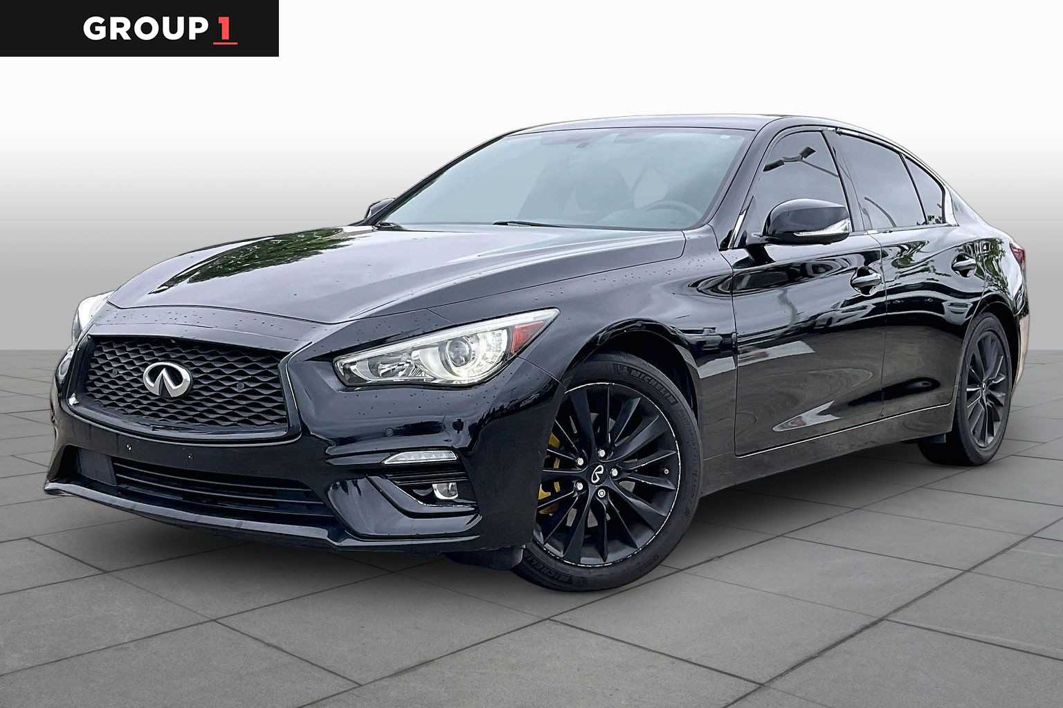 2021 INFINITI Q50 3.0t LUXE Black Obsidian at Sterling McCall Nissan