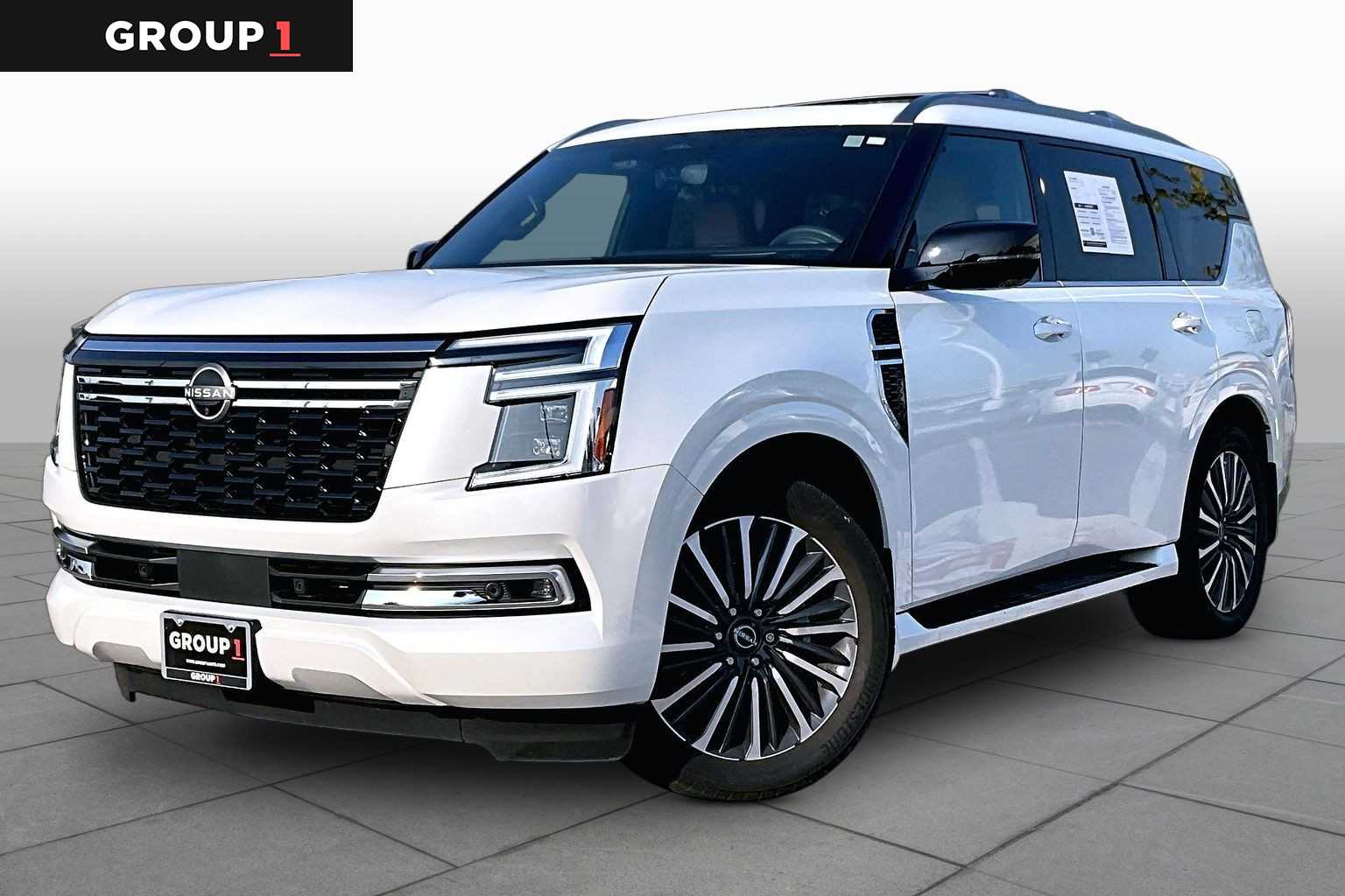 2025 Nissan Armada Platinum Reserve Everest White Pearl Tricoat at Sterling McCall Nissan
