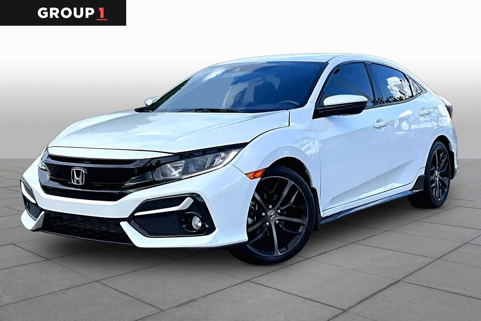 2021 Honda Civic Hatchback Sport Platinum White Pearl at Group 1 Toyota Southwest