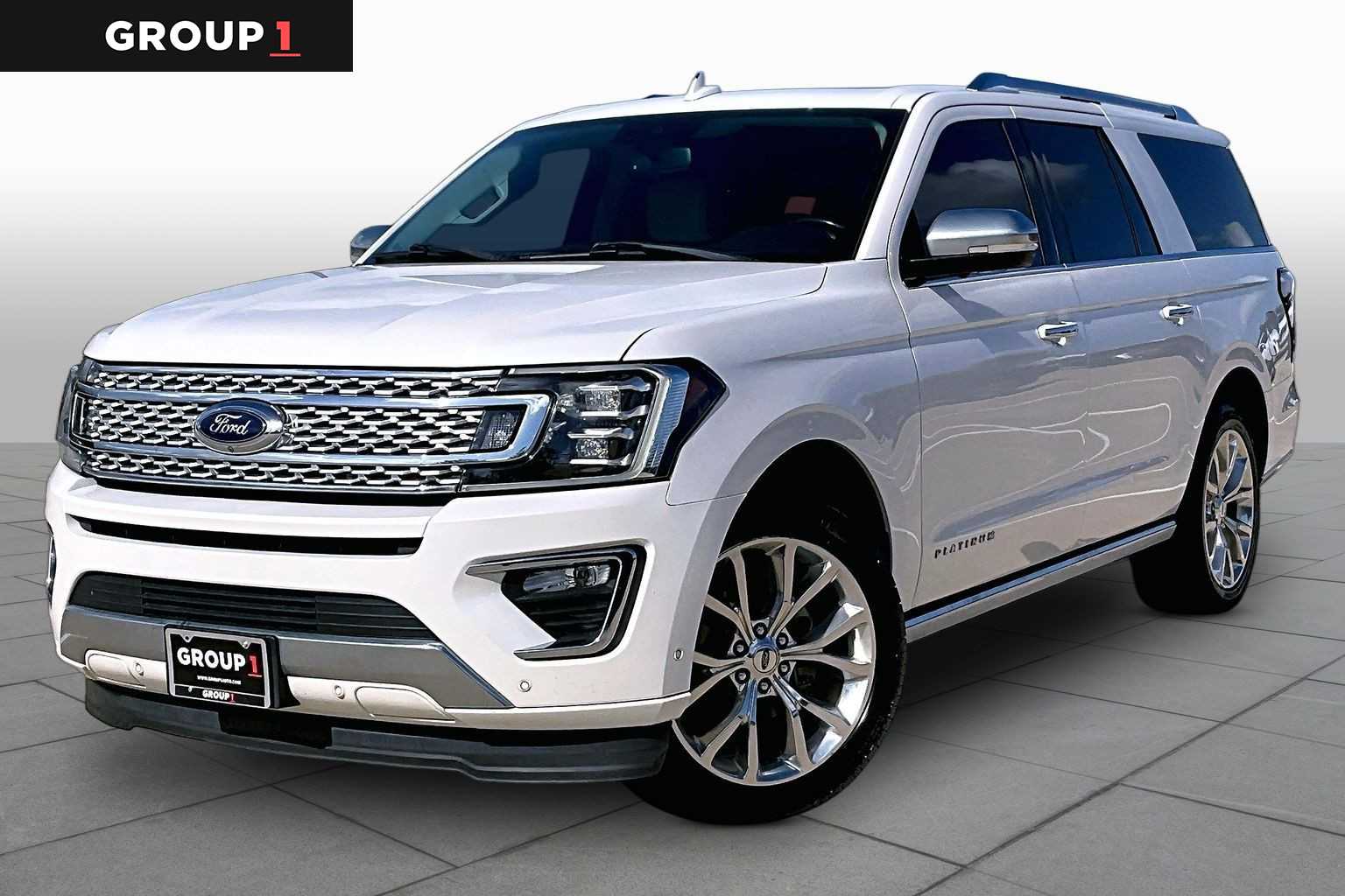 2019 Ford Expedition Max Platinum White Platinum Metallic Tri-Coat at Sterling McCall Nissan