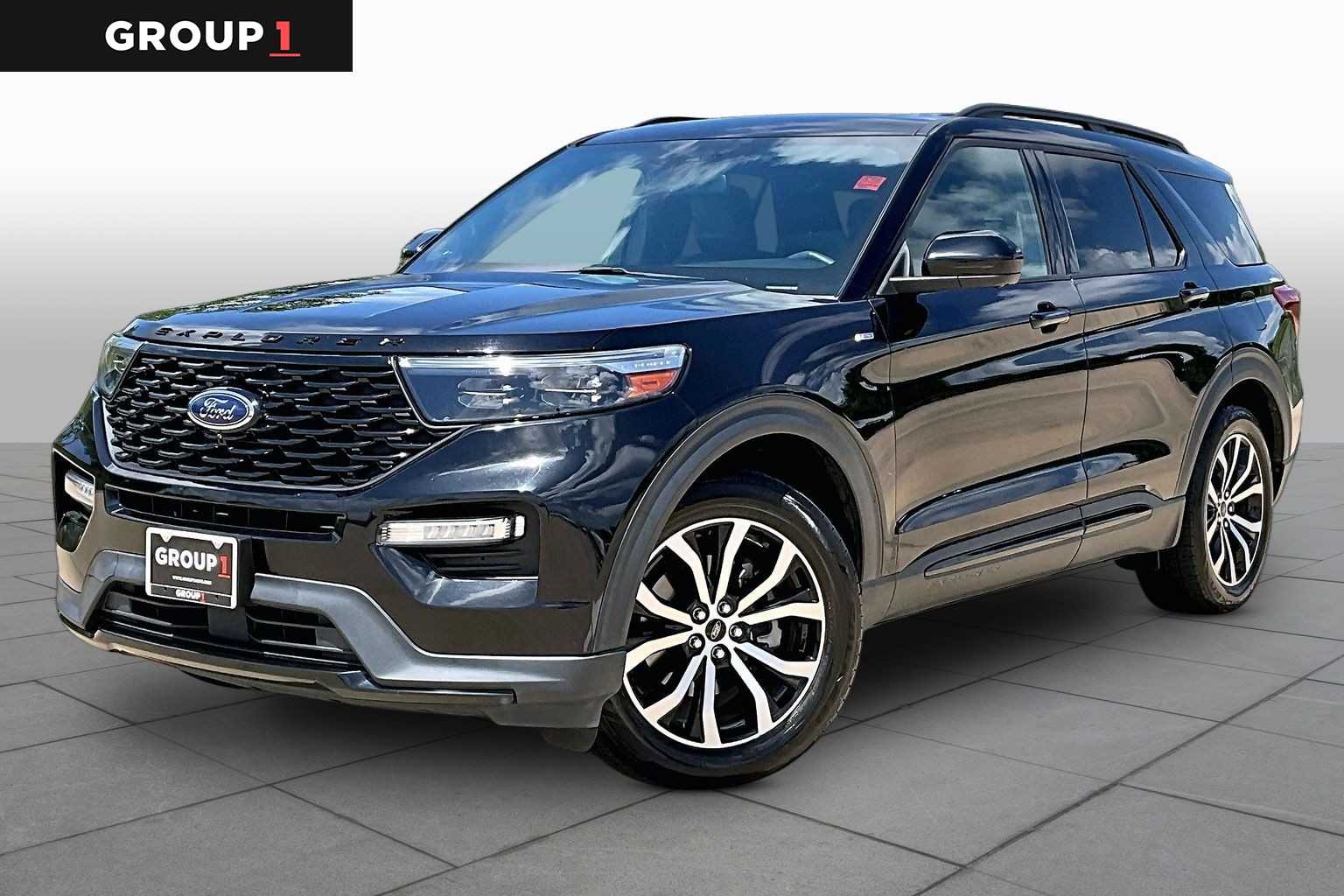 2022 Ford Explorer ST-Line Agate Black Metallic at Group 1 GMC Buick South