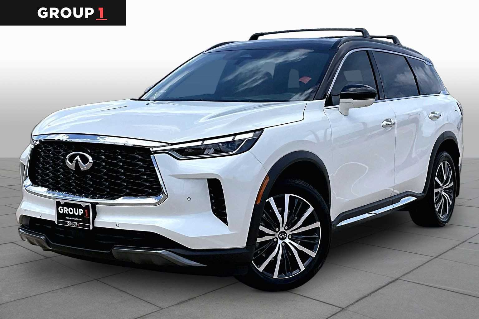 2025 INFINITI QX60 AUTOGRAPH Majestic White/Black Obsidian at AutoNation USA Katy