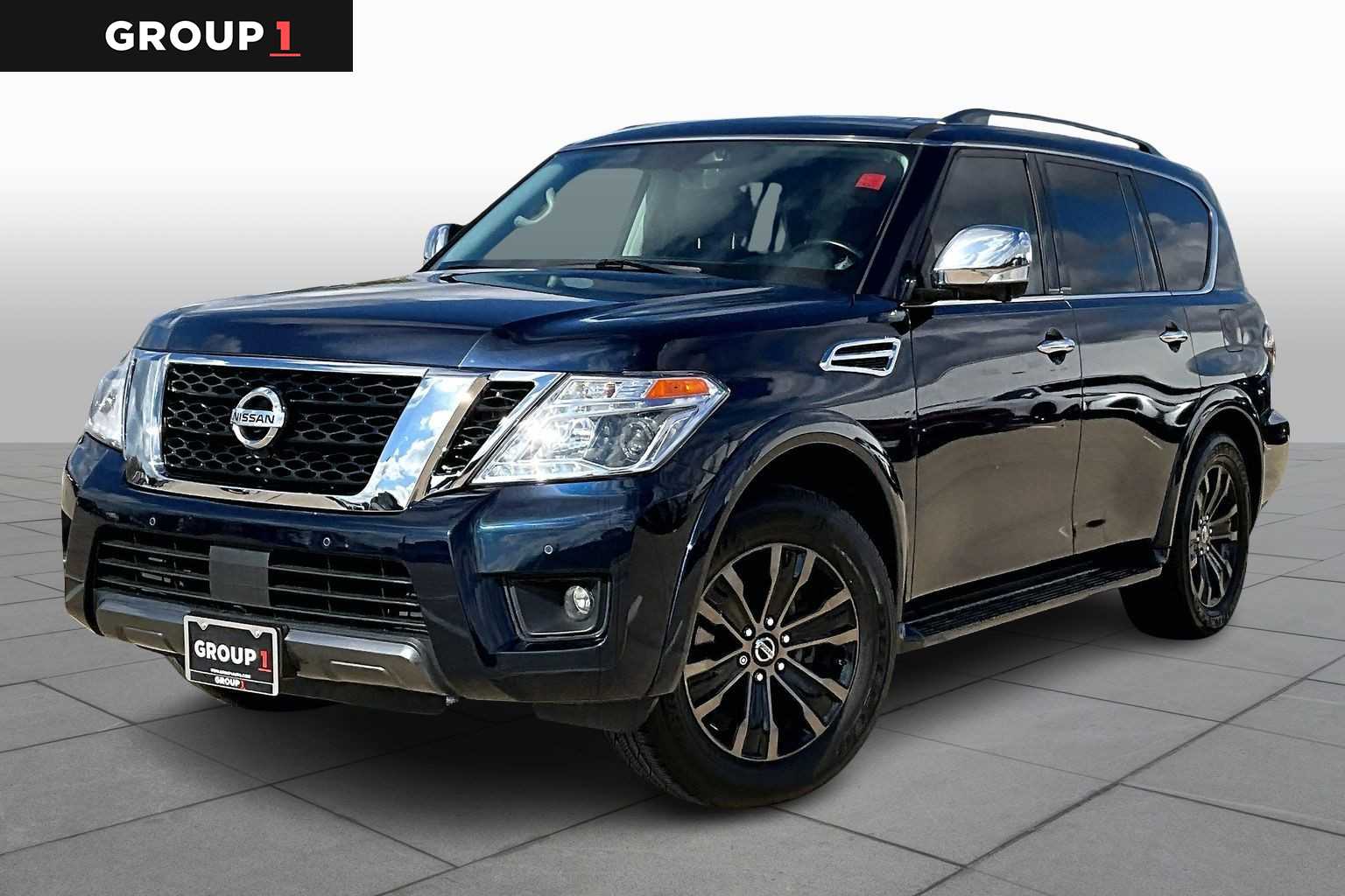 2019 Nissan Armada Platinum Hermosa Blue Pearl at AutoNation Ford Gulf Fwy