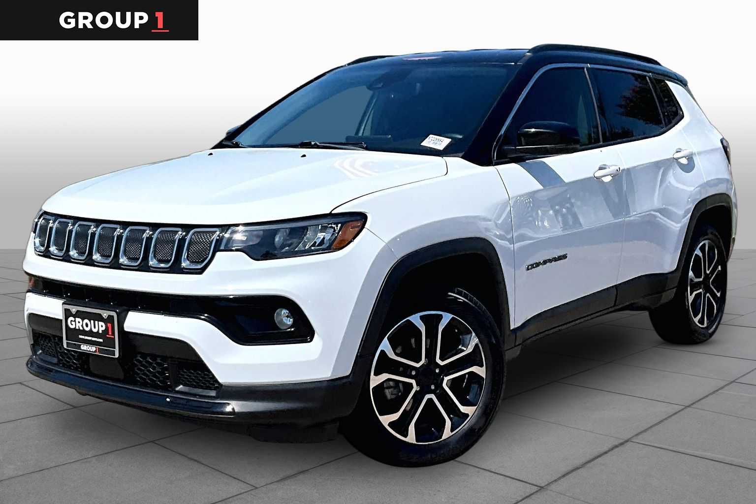 2022 Jeep Compass Limited Bright White Clearcoat at Tomball Chrysler Dodge Jeep Ram