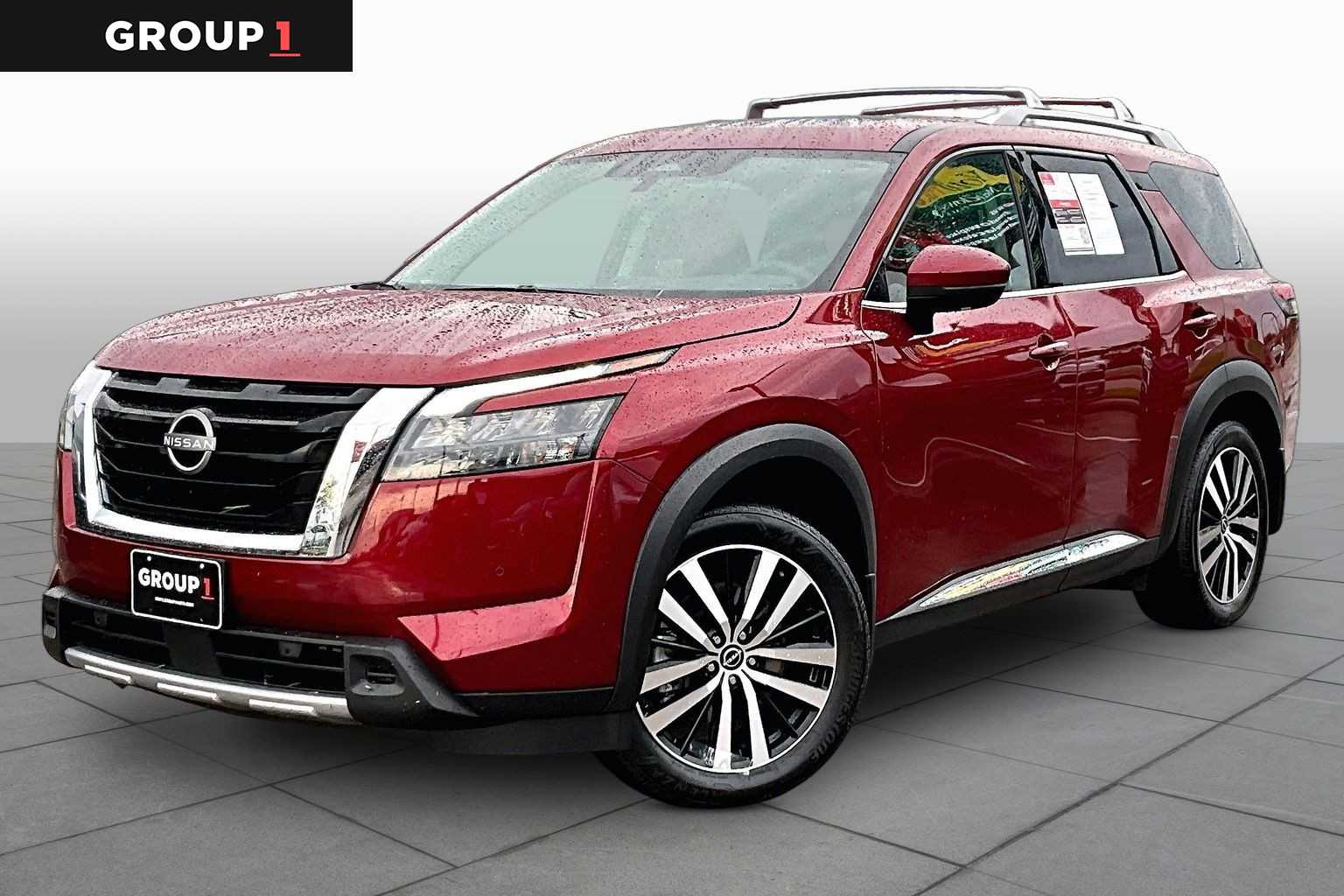 2025 Nissan Pathfinder Platinum Scarlet Ember Tintcoat at Sterling McCall Nissan
